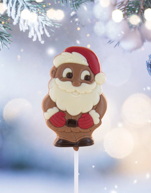 Santa Claus with Red Cap Chocolate Lollipop