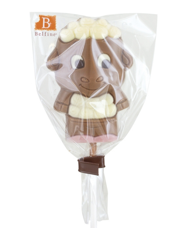 Belfine Lamb Lenny Chocolate Lollipop