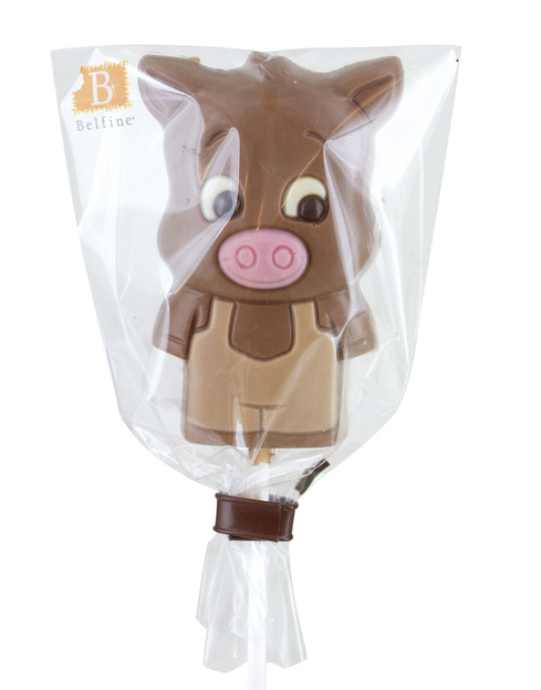 Belfine Chocolate Pig Leo Lollipop